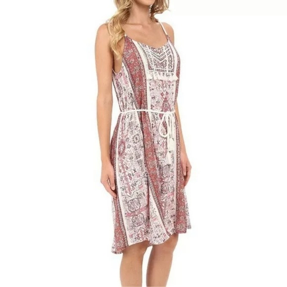 Lucky Brand Tribal Print Tie Waist Dress Size XS - Picture 4 of 11